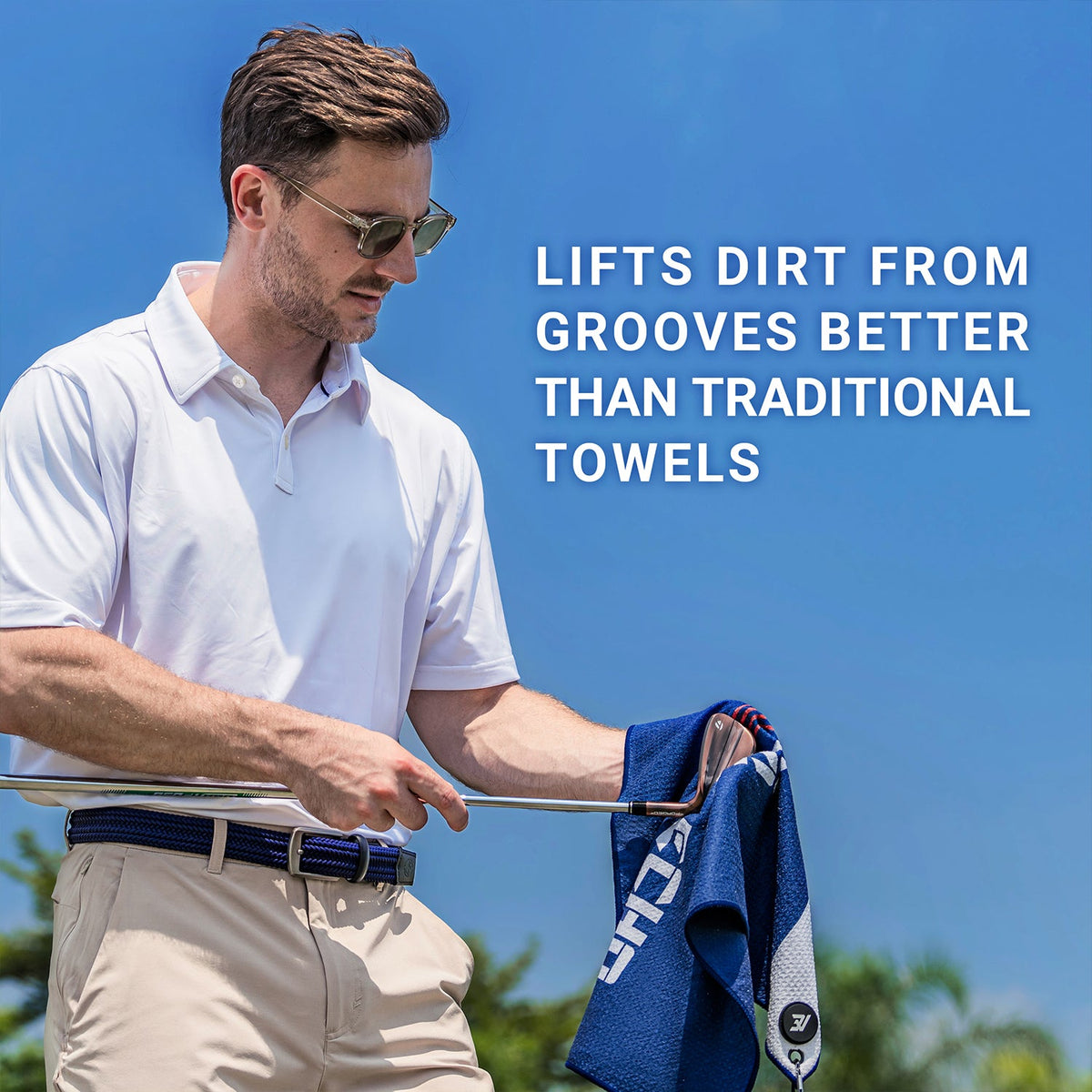 ASK ECHO Waffle Weave Microfiber With Magnetic Golf Cotton Towel