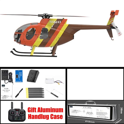YUXIANG F118S MH-6 Little Bird 1/16 Scale 250-Class FPV RC Military Helicopter 5-Blade Flybarless GPS RTF