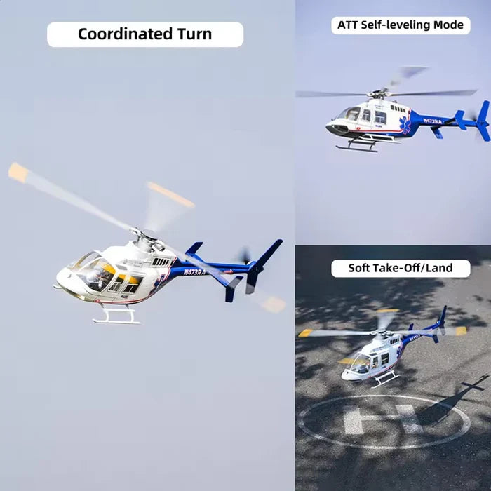 FLYWING Bell407 470 Class RC Helicopter GPS ACE Flight Controller 6CH LED RTF