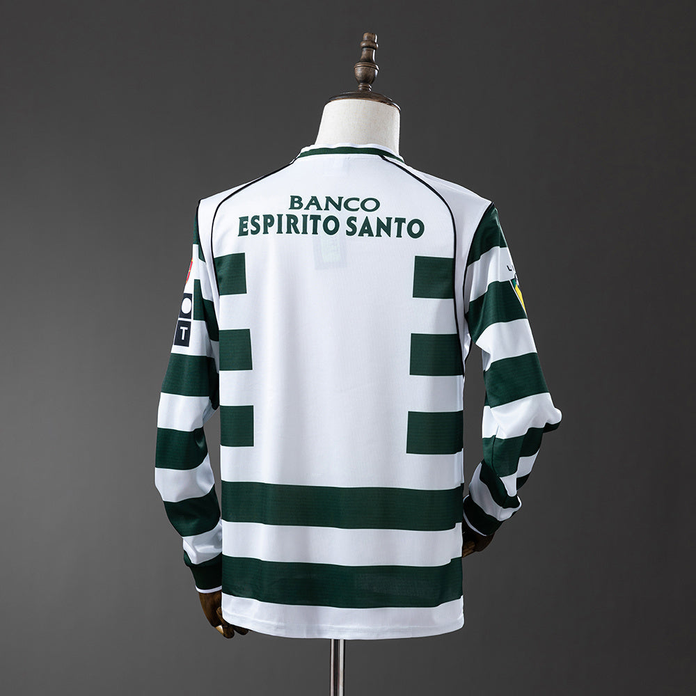 Sporting CP Jersey 2001/03 Home Retro Football Kit Long Sleeves