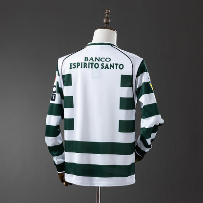Sporting CP Jersey 2001/03 Home Retro Football Kit Long Sleeves