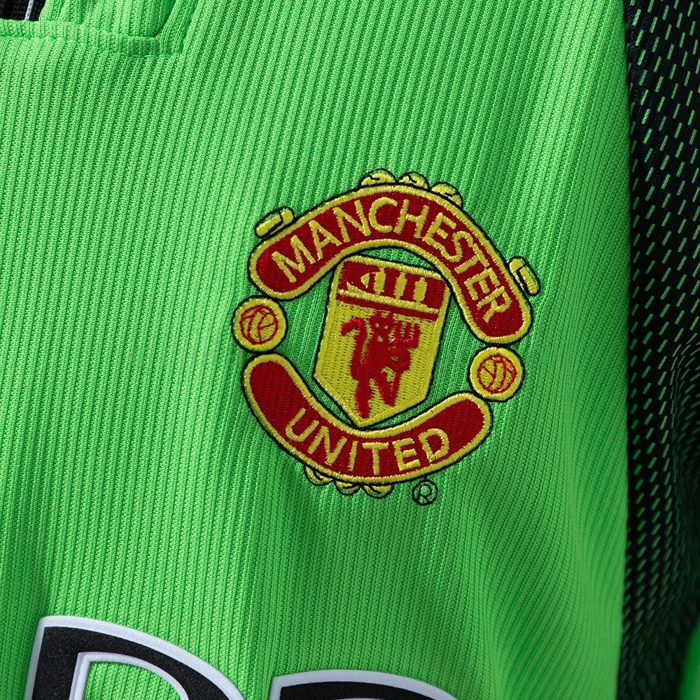 Manchester United Jersey 1998-99 Goalkeeper Green Retro Kit Long Sleeves