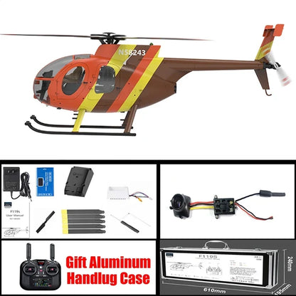 YUXIANG F118S MH-6 Little Bird 1/16 Scale 250-Class FPV RC Military Helicopter 5-Blade Flybarless GPS RTF