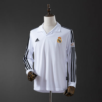 Real Madrid Jersey 2002-03 Home Retro Kit Long Sleeves