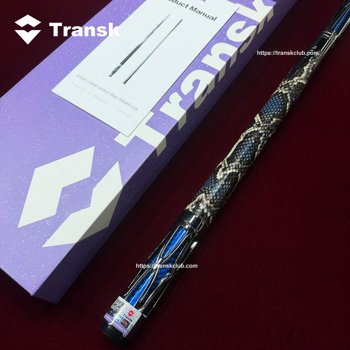 Transk Limited-Edition Blue Metal Pool Cue Set with Accessories – 11.8/12.5/10.5mm Tips, Textured Grip