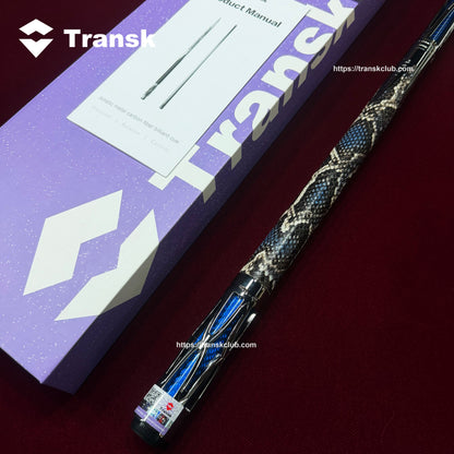Transk Limited-Edition Blue Metal Pool Cue Set with Accessories – 11.8/12.5/10.5mm Tips, Textured Grip