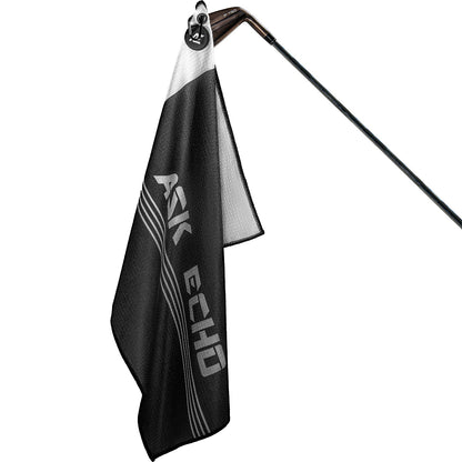 ASK ECHO Waffle Weave Microfiber With Magnetic Golf Cotton Towel / Black