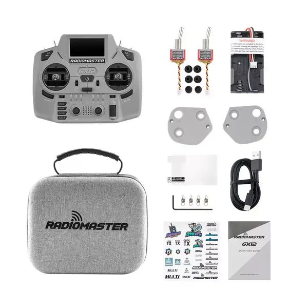 RadioMaster GX12 Crush ExpressLRS Radio Controller 1000Hz CNC Hall Gimbal Dual Band 16CH Transmitter for FPV Drones