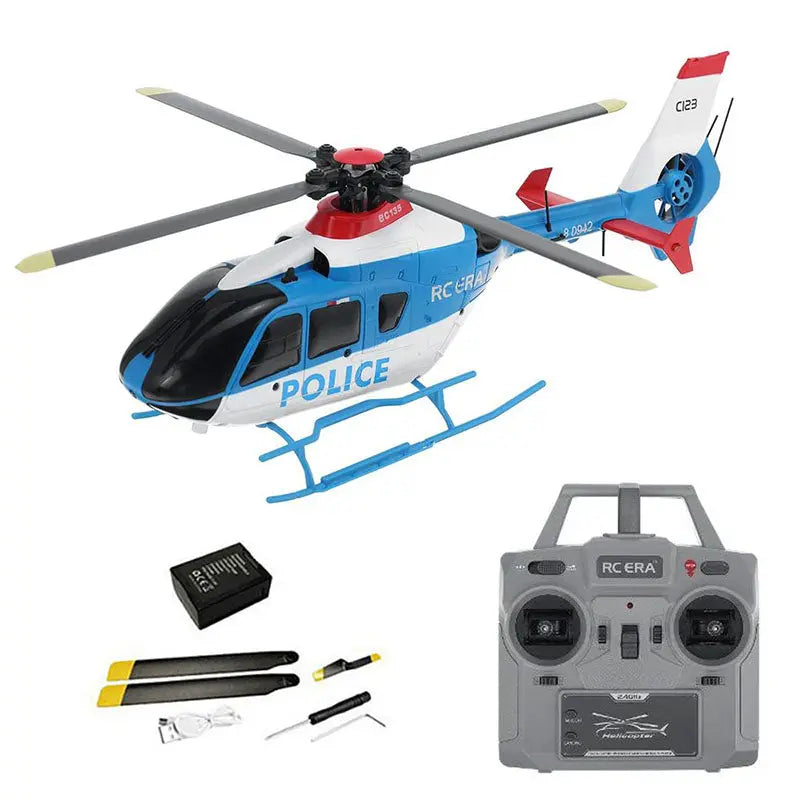 RCERA C123 EC135 4CH 6-Axis Gyro Dual Brushless Direct Drive Optical Flow Air Pressure Altitude Hold True Ducted RC Helicopter RTF