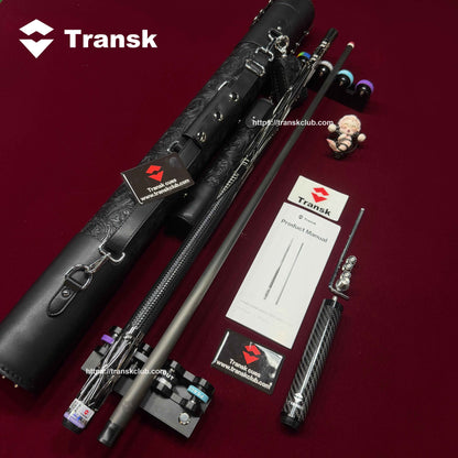 Transk Metal Carbon Fiber Pool Cue Case Set - 10.5/11.8/12.5mm Tip, Adjustable Weight, Gold/Red/Purple Options, Professional Billiard Stick for Advanced Players