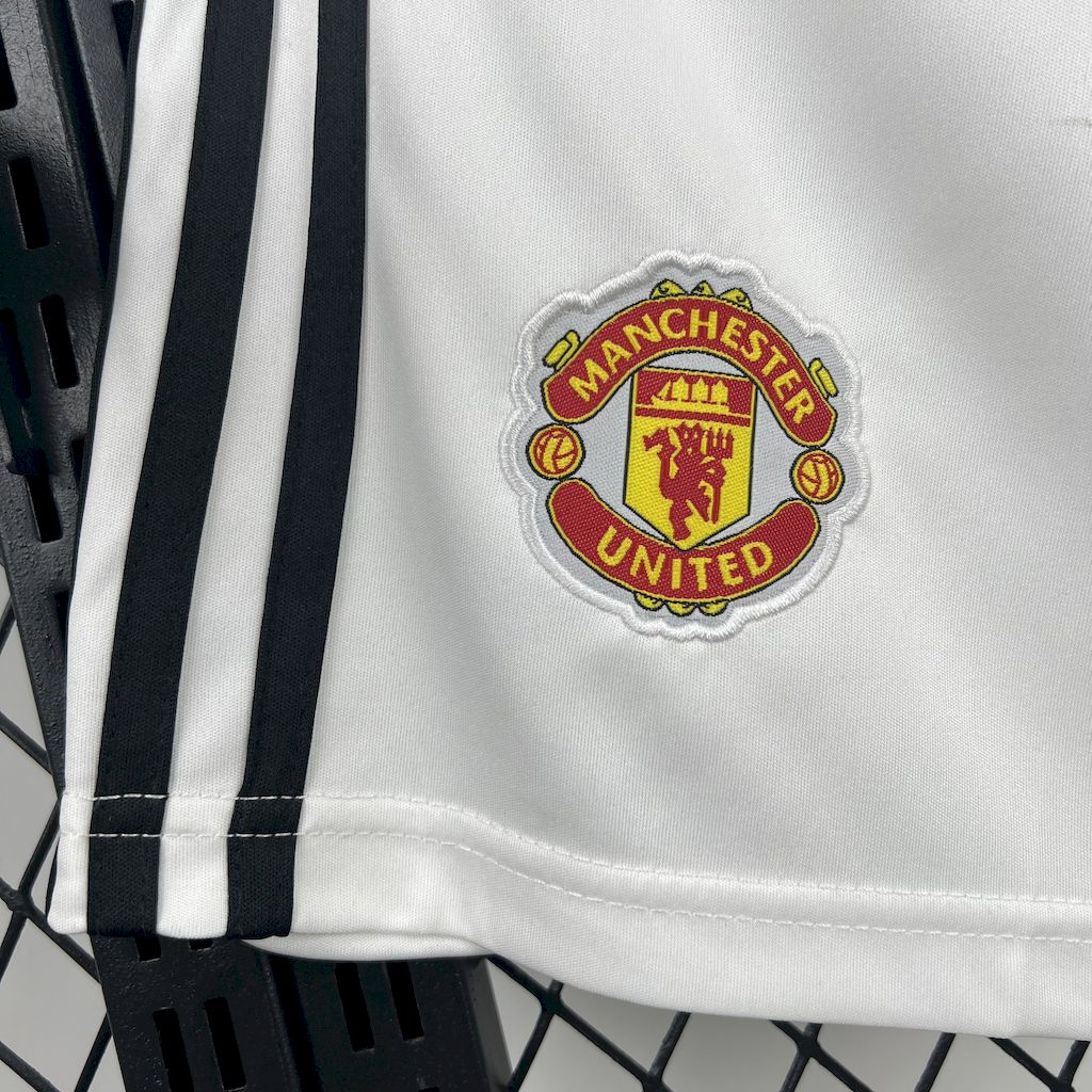 Manchester United Shorts 25/26 Home White Football Kit Soccer Shorts