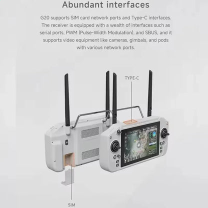 Skydroid G20 Smart Remote Controller Android 13 Ground Station with 30KM Dual-Band 2.4G/5.8G Video Transmission and 7-Inch Display