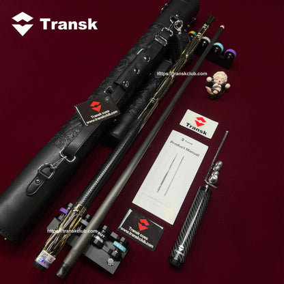Transk Metal Carbon Fiber Pool Cue Case Set - 10.5/11.8/12.5mm Tip, Adjustable Weight, Gold/Red/Purple Options, Professional Billiard Stick for Advanced Players