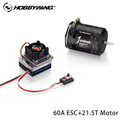 Hobbywing XeRun XR10 Justock G3 60A Sensored Brushless ESC & Motor Combo for 1/10 RC Drift, Touring & Racing Cars — 13.5T / 17.5T / 21.5T