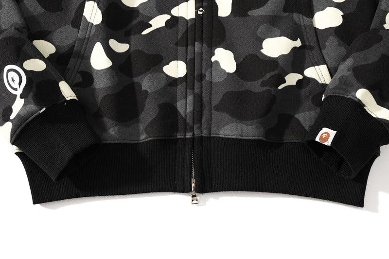 BAPE Shark Shark Head Double Hood Sweater Luminous Spots