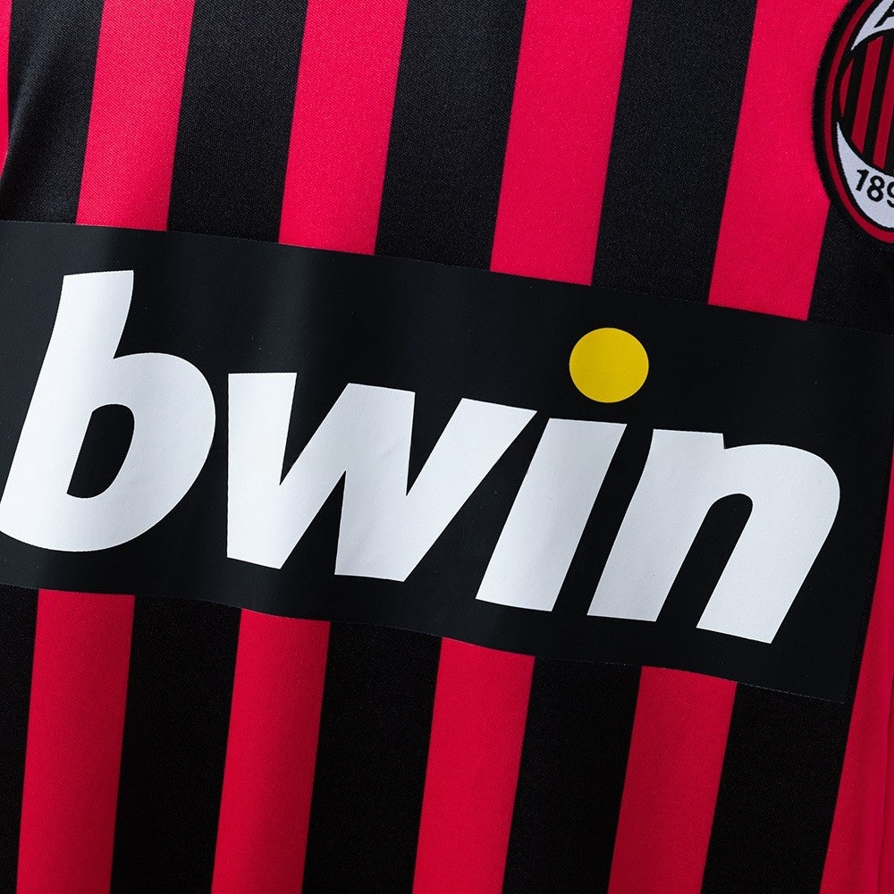 AC Milan Jersey 2007/08 Home Retro Football Kit Long Sleeves