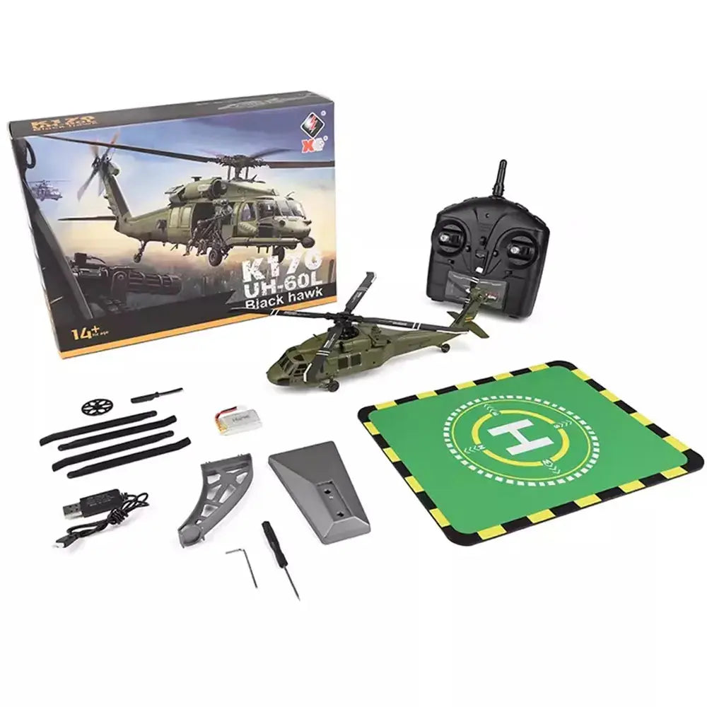 Wltoys K170 UH-60L Black Hawk 2.4G 4CH 4-Blade Brushless Fixed Height Simulation RC Helicopter RTF
