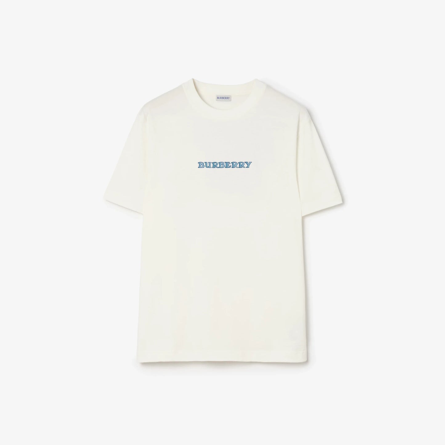 Burberry Heritage Logo Cotton T-Shirt in Chalk White