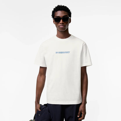 Burberry Heritage Logo Cotton T-Shirt in Chalk White
