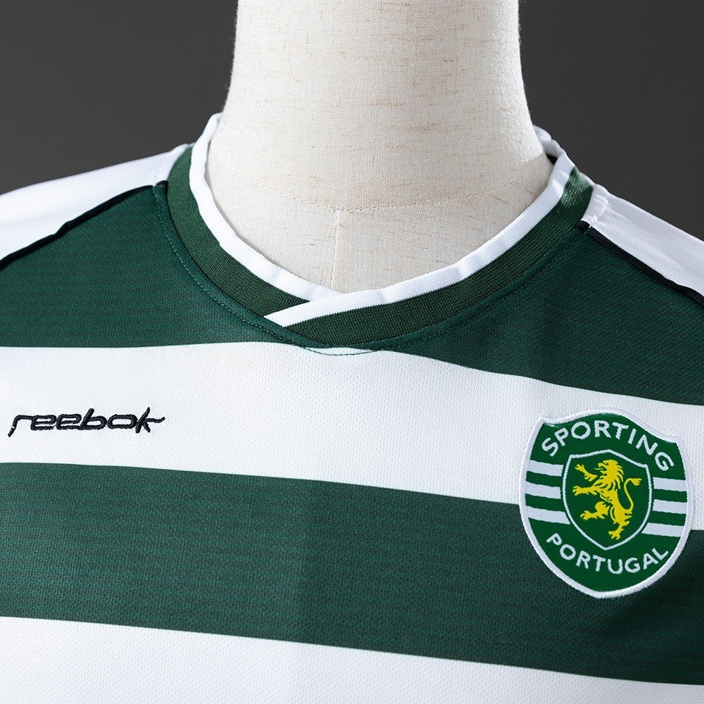 Sporting CP Jersey 2001/03 Home Retro Football Kit Long Sleeves