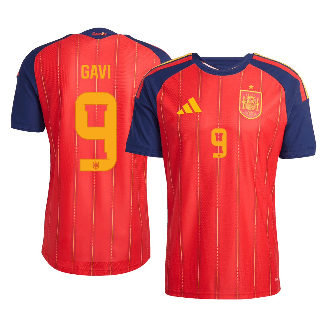GAVI	 #9 Mens Spain World Cup Home Jersey 2026 - Player Version (Slim Fit)