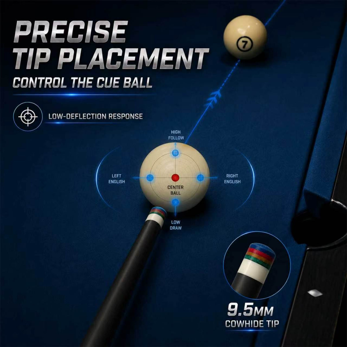 Transk T700 Low-Deflection Carbon Fiber Pool Cue Shaft – 4 Tip Size Options