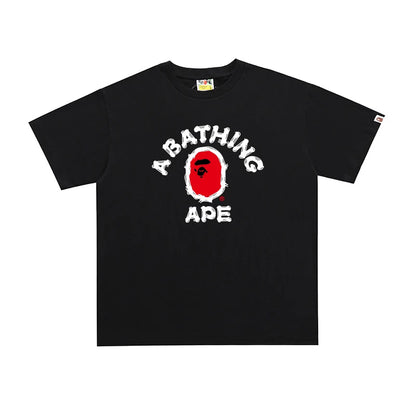 Bape Street Cotton Loose Couple Casual T-shirt Half Sleeve Shirt D030