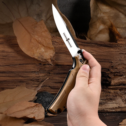 IronClad D2 Steel Folding Knife - Sandblasted Finish with G10 Handle EDC