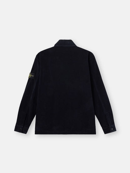 Stone Island Organic Cotton Corduroy 800 Chest Pocket Overshirt in Navy