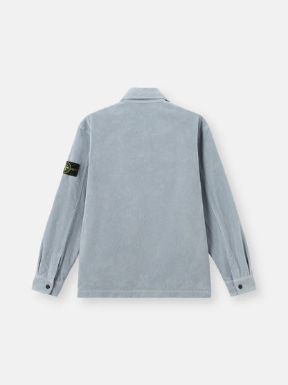 Stone Island Organic Cotton Corduroy 800 Chest Pocket Overshirt in Ash Grey