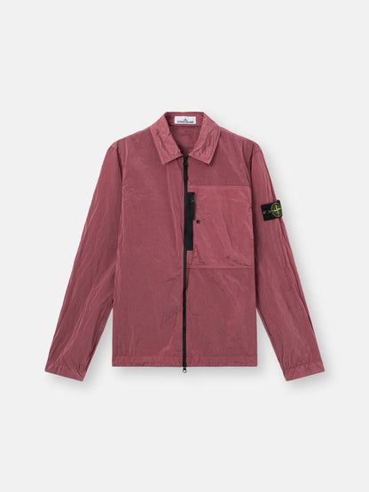 Stone Island Nylon Metal Chest Pocket Overshirt in Geranium