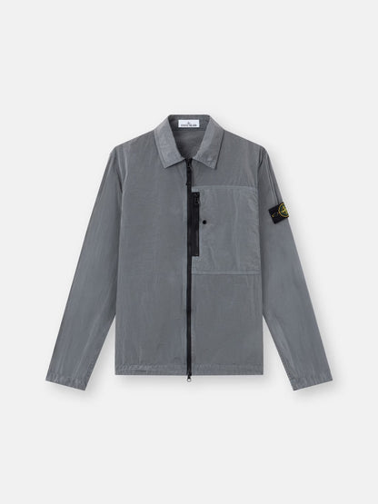 Stone Island Nylon Metal Chest Pocket Overshirt in Ash Grey