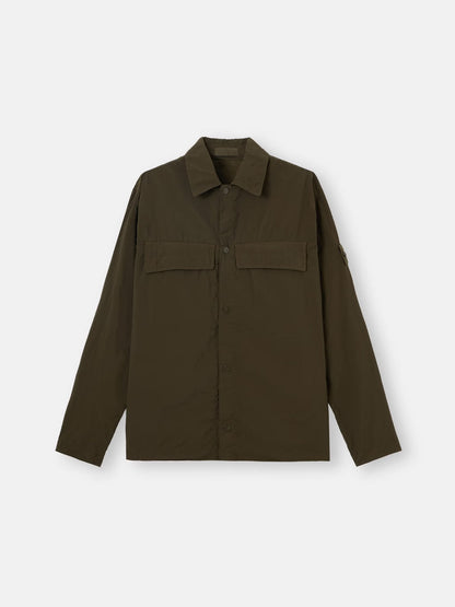 Stone Island Ghost Nylon Smerigliato Overshirt in Military Green