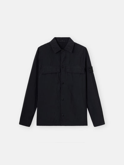 Stone Island Ghost Nylon Smerigliato Overshirt in Black