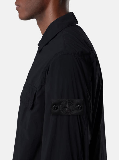 Stone Island Ghost Nylon Smerigliato Overshirt in Black