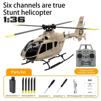 RCERA C123 EC135 4CH 6-Axis Gyro Dual Brushless Direct Drive Optical Flow Air Pressure Altitude Hold True Ducted RC Helicopter RTF