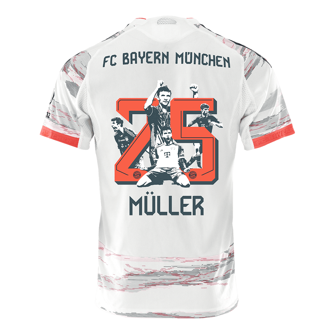MÜLLER Special #25 Mens Bayern Munich Away Jersey 2025/26 - Player Version (Slim Fit)