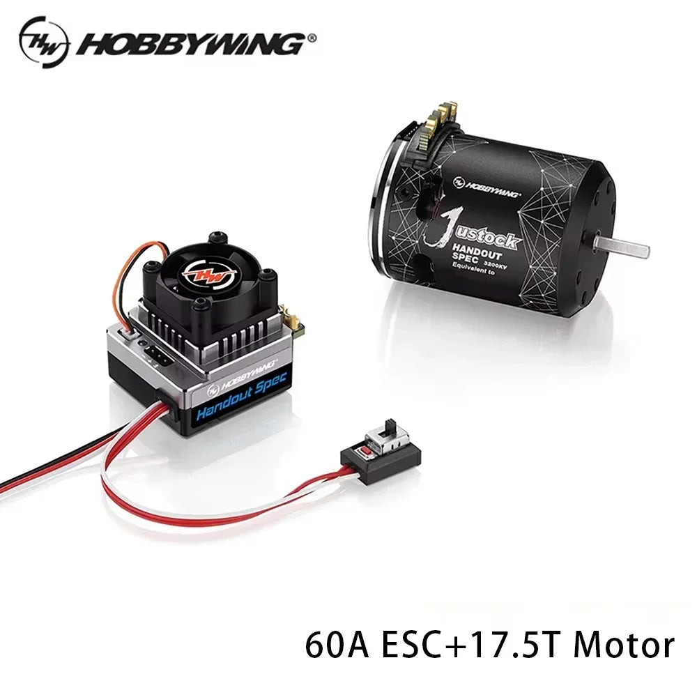 Hobbywing XeRun XR10 Justock G3 60A Sensored Brushless ESC & Motor Combo for 1/10 RC Drift, Touring & Racing Cars — 13.5T / 17.5T / 21.5T