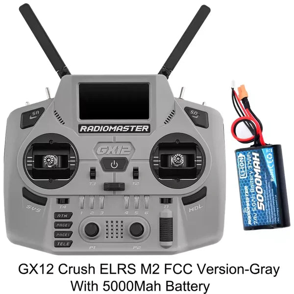 RadioMaster GX12 Crush ExpressLRS Radio Controller 1000Hz CNC Hall Gimbal Dual Band 16CH Transmitter for FPV Drones