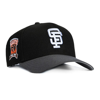 New Era San Francisco Giants 50th Anniversary 9FORTY A-Frame Snapback Hat-Black/Gray