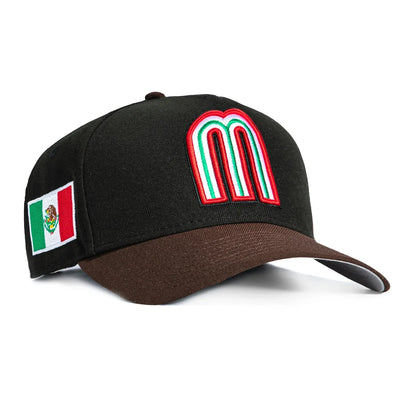 New Era Mexico WBC  9FORTY A-Frame Snapback Hat-Black/Brown