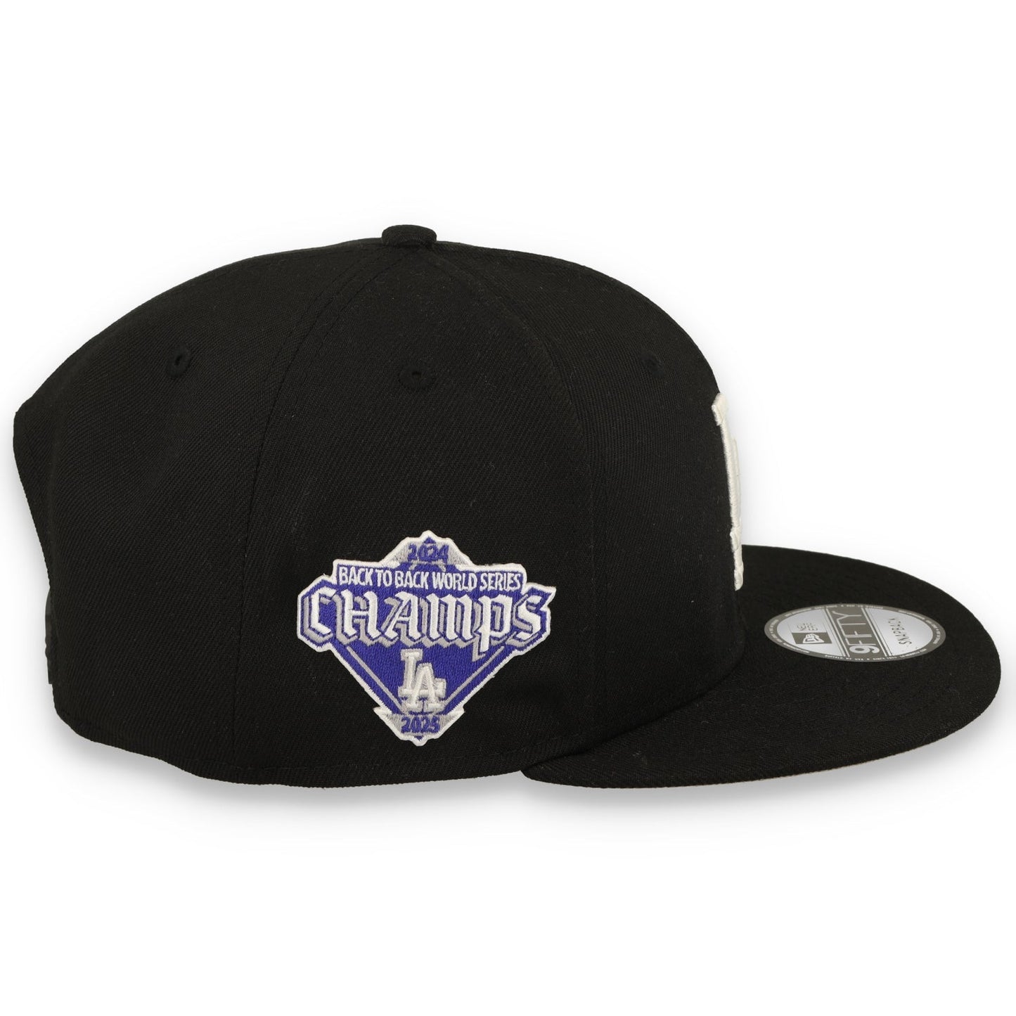 New Era Los Angeles Dodgers 2025 World Series Side Patch 9FIFTY Snapback Hat-Black/White