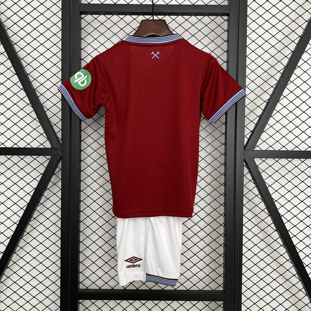 Kids West Ham United Jersey 25/26 Home Football Kit Soccer Jersey