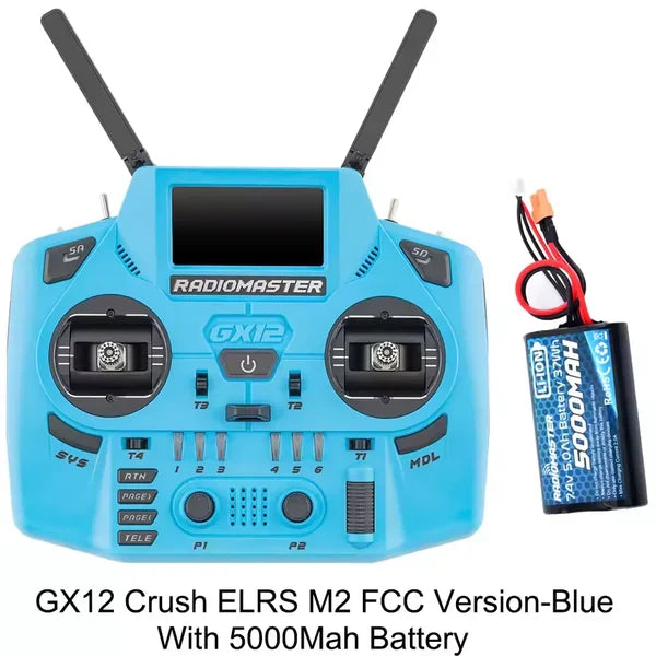 RadioMaster GX12 Crush ExpressLRS Radio Controller 1000Hz CNC Hall Gimbal Dual Band 16CH Transmitter for FPV Drones