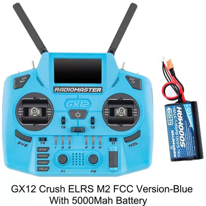 RadioMaster GX12 Crush ExpressLRS Radio Controller 1000Hz CNC Hall Gimbal Dual Band 16CH Transmitter for FPV Drones