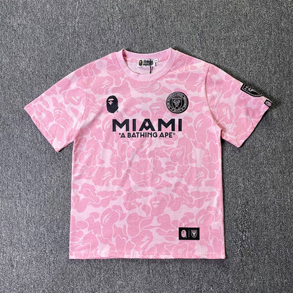BAPE Sports Short-Sleeved T-shirt Ape Joint Name Miami Miami