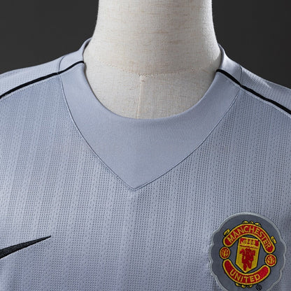 Manchester United Jersey 2007/08 Grey Goalkeepe Retro Kit Long Sleeve