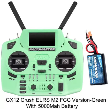 RadioMaster GX12 Crush ExpressLRS Radio Controller 1000Hz CNC Hall Gimbal Dual Band 16CH Transmitter for FPV Drones