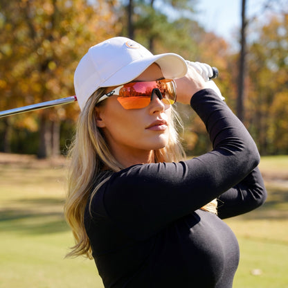 Ask Echo Golf No Frame White Leg Sunglasses / Revo Red