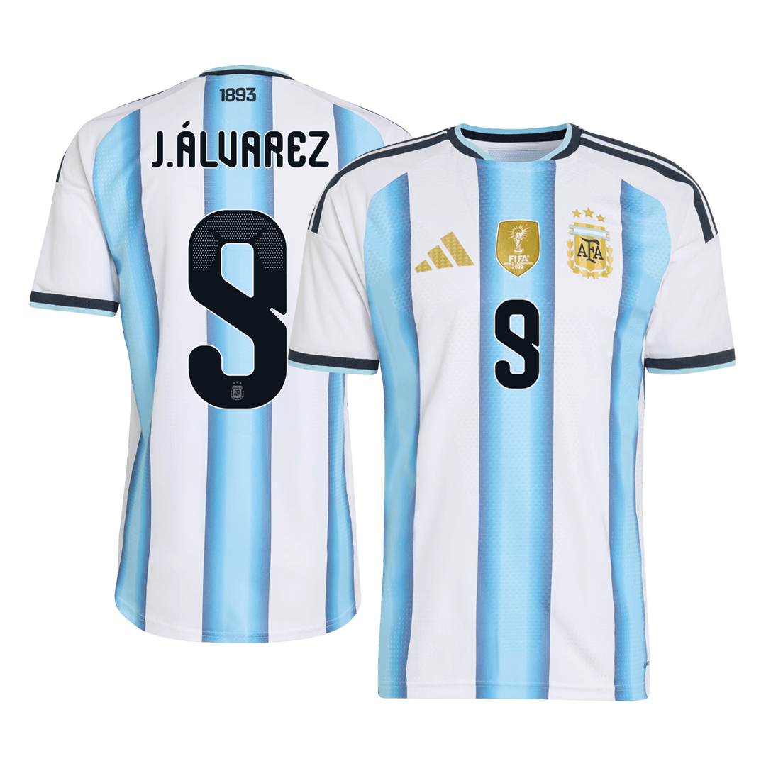 J.ÁLVAREZ #9 Mens Argentina World Cup Home Jersey 2026 - Player Version (Slim Fit)
